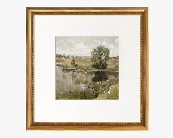 Green Meadow Landscape, Transitional Decor Art Print