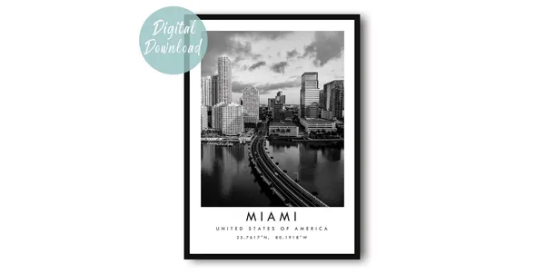 Miami Travel Poster, Miami Destination Art Print