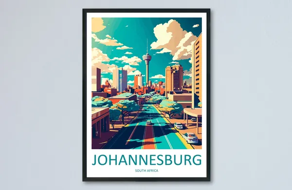 Johannesburg Travel Poster, South Africa Wall Art