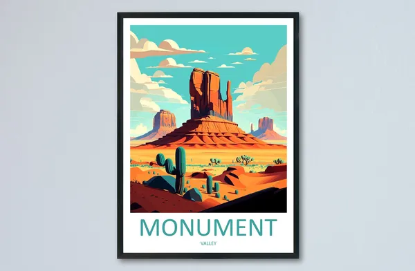 Monument Valley Travel Poster, Arizona Desert Art
