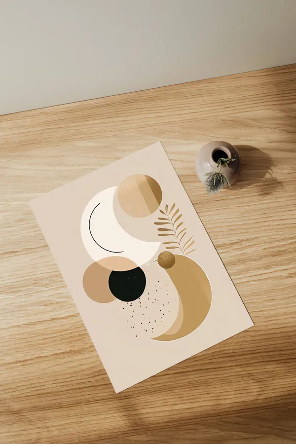 Modern Nature Boho Abstract Circles Art Print