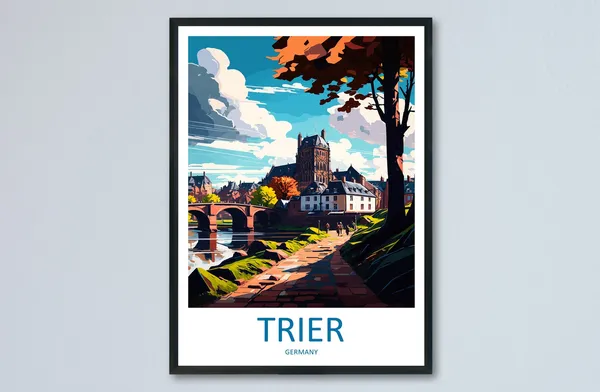 Trier Travel Poster, Germany Wall Art Print