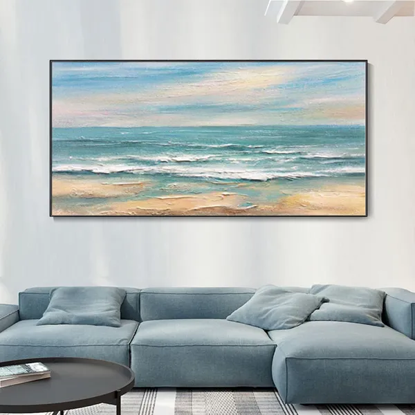Ocean Seascape Oil Painting, Sunrise Landscape Art Print