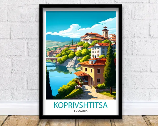 Koprivshtitsa Bulgaria Vintage Travel Poster, Art Print