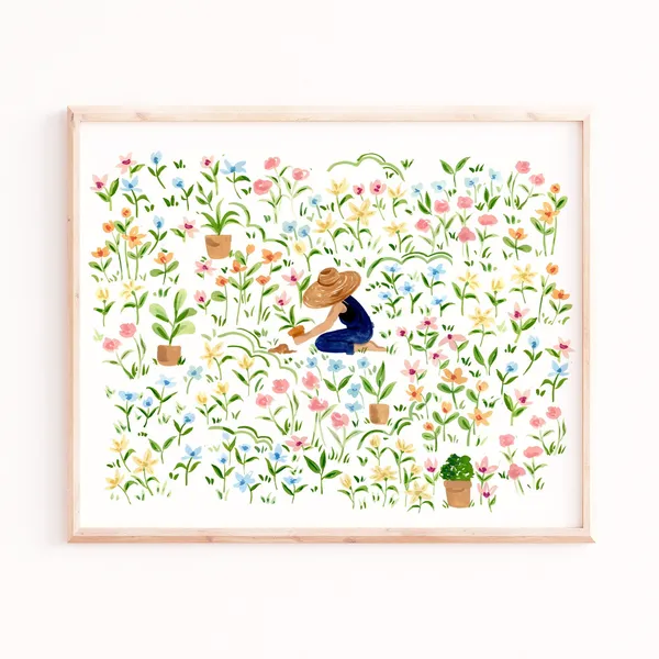 Spring Bloom Botanical Art Print, Floral Wall Art