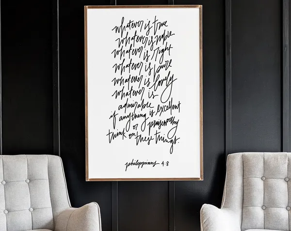 Whatever Is True Philippians 4:8 Farmhouse Art Print