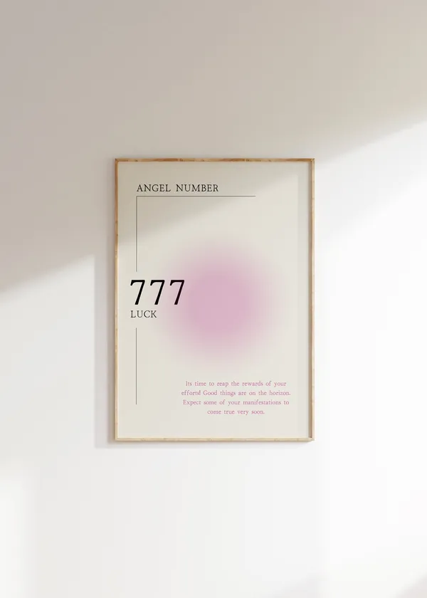 Angel Number 777 Minimalist Spiritual Art Print