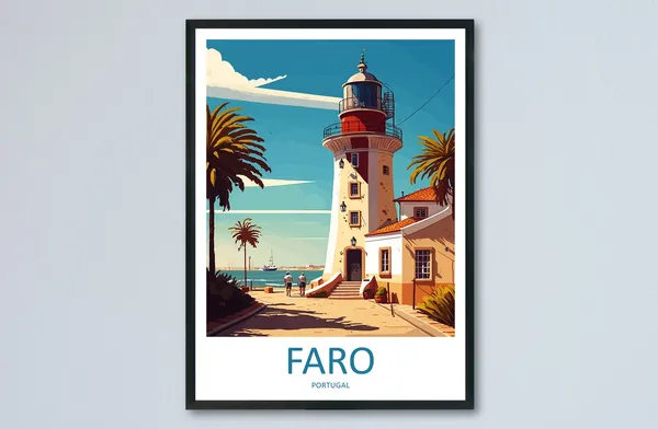 Faro Travel Poster, Portugal Place Wall Art