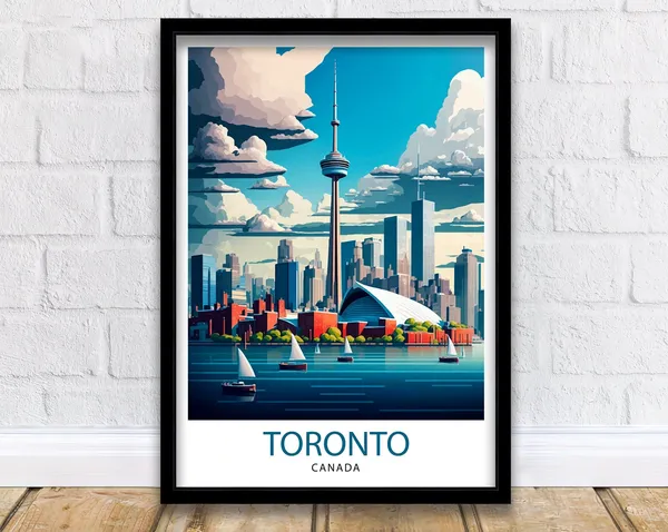 Toronto Canada Travel Poster, Canada Illustration