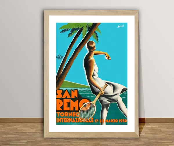 San Remo Torneo Internazionale Vintage Travel Poster