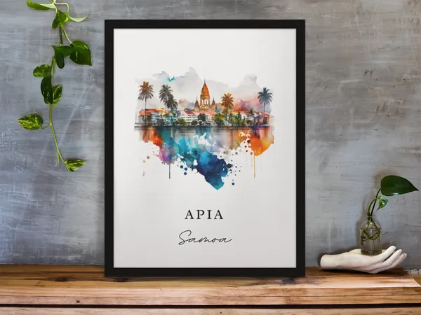 Apia Travel Poster, Samoa Custom Text