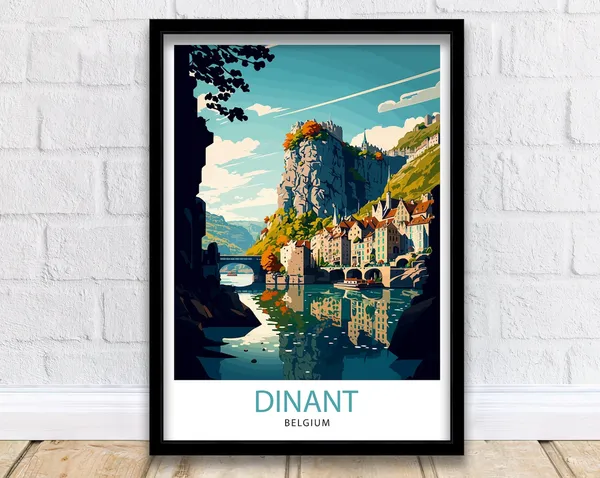 Dinant Belgium Travel Poster, Europe Wall Decor
