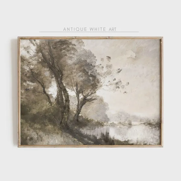 Vintage Muted Landscape Painting Art Print