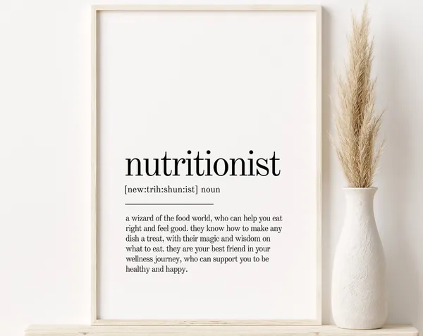 Nutritionist Definition Quote Print, Office Wall Art