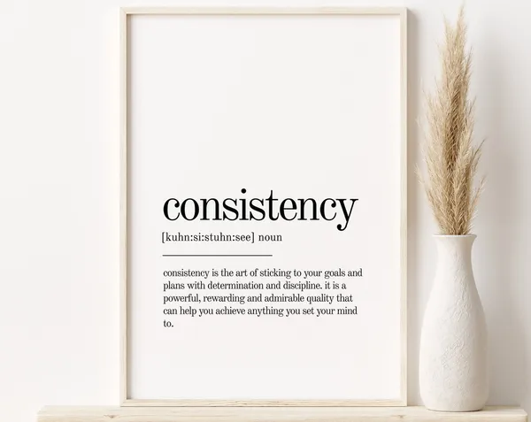 Consistency Definition Minimalist Quote Art Print