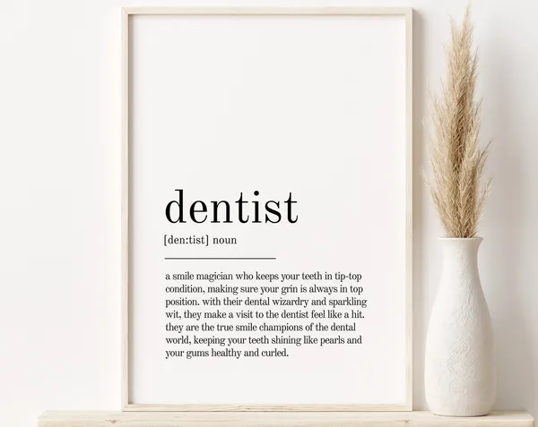 Dentist Definition Minimalist Modern Art Print