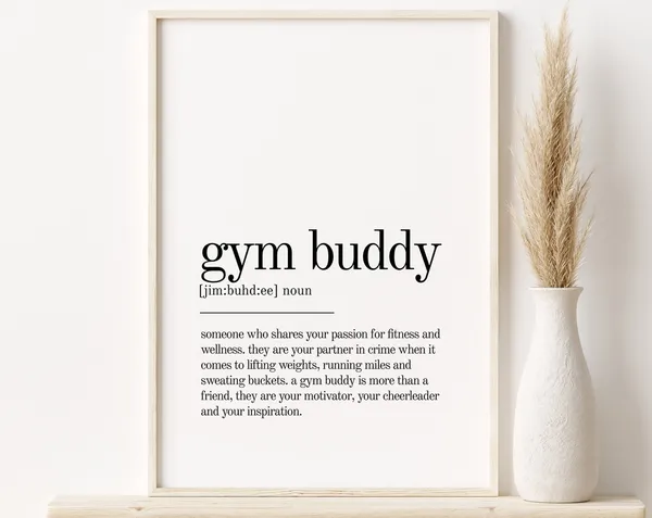 Gym Buddy Personalized Definition Art Print