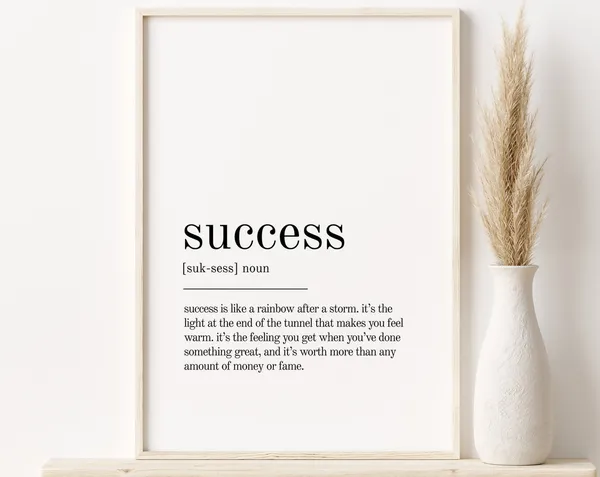 Success Definition Quote, Minimalist Poster Print