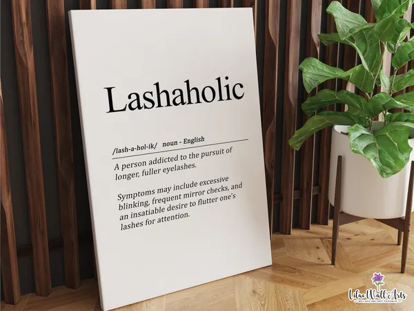 Lashaholic Definition Art Print, Beauty Salon Decor