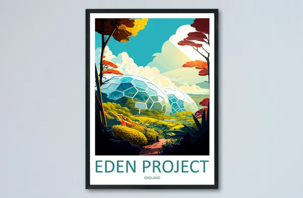 Eden Project Travel Poster, England Landmark