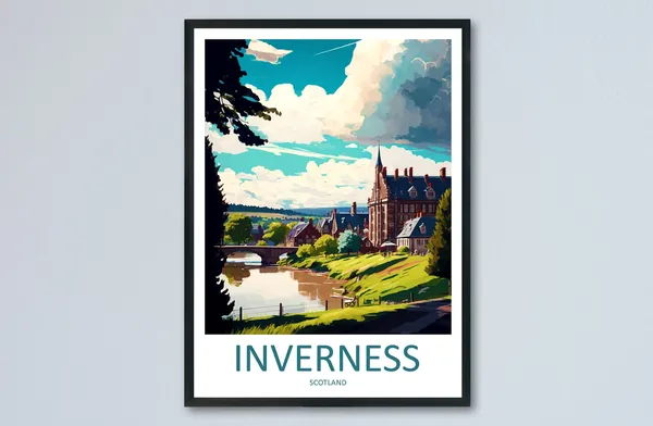 Inverness Travel Poster, Scotland Place Art