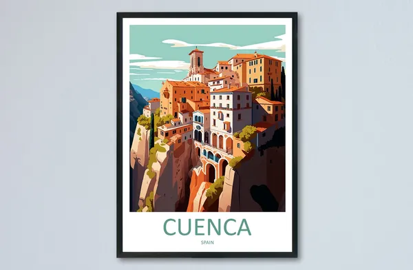 Cuenca Travel Poster, Spain Wall Decor