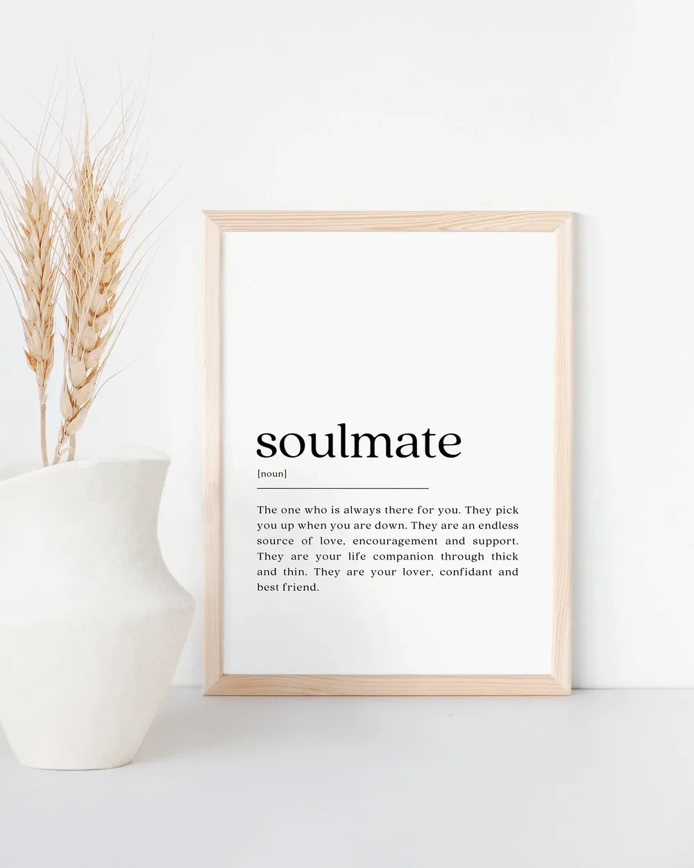 Soulmate Definition Minimalist Modern Art Print