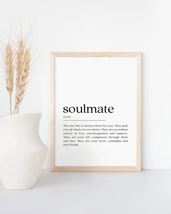 Soulmate Definition Minimalist Modern Art Print