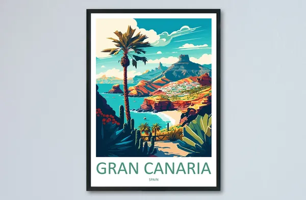 Gran Canaria Travel Poster, Spain Place Print