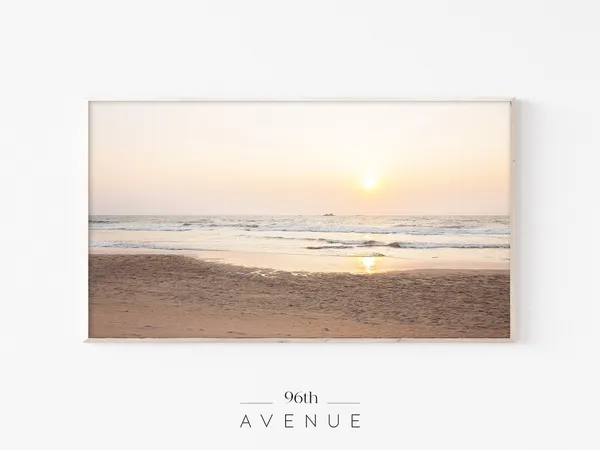 Neutral Beach Sunset Art Print