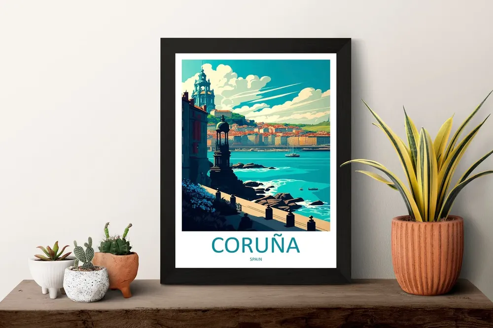 Corua Travel Poster, Spain Wall Decor - Image 3