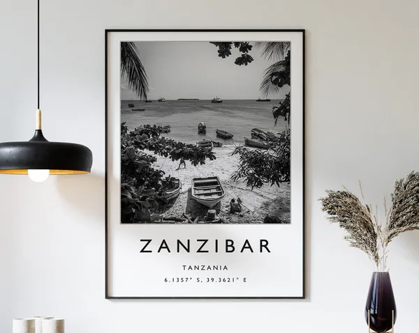 Zanzibar Travel Poster, Tanzania Travel Art