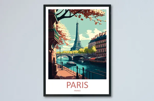 Paris Travel Poster, Europe Wall Decor