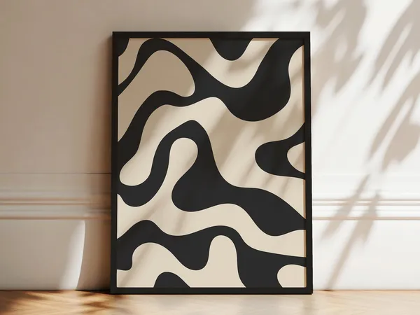 Japandi Abstract Minimalist Art Print, Neutral Decor
