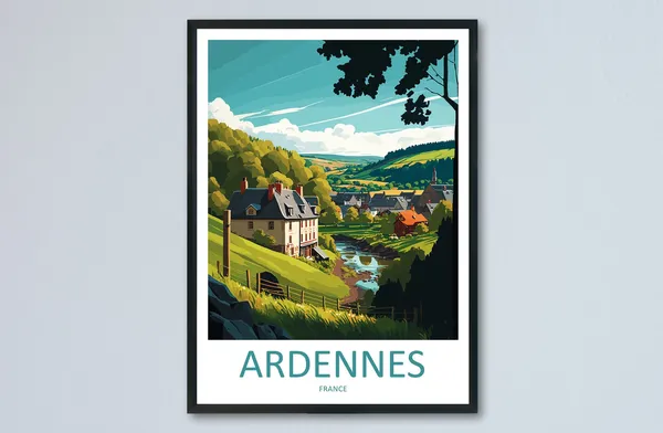 Ardennes Travel Poster, France Wall Art