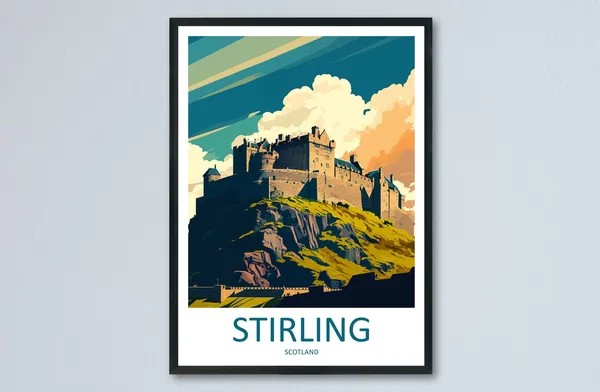 Stirling Travel Poster, Scotland City Wall Art