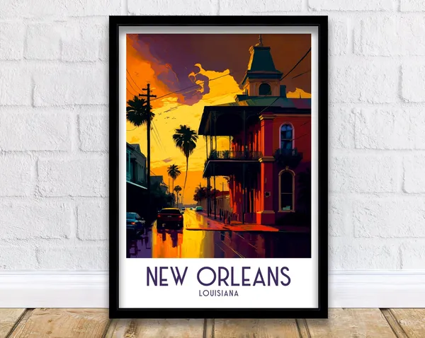 New Orleans Travel Poster, Louisiana Decor