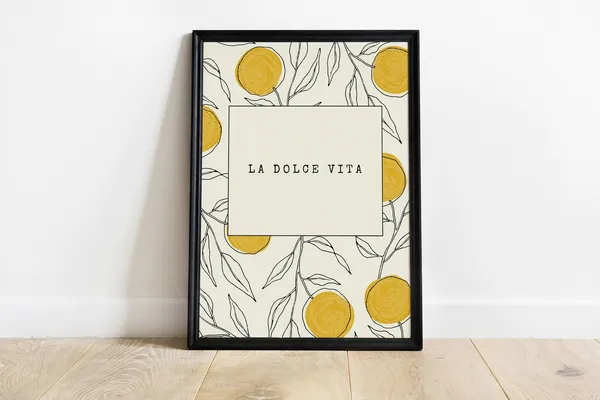 La Dolce Vita Italian Wall Art, Minimalist Art Print