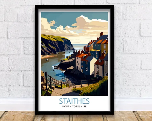 Staithes North Yorkshire Travel Poster, Wall Art