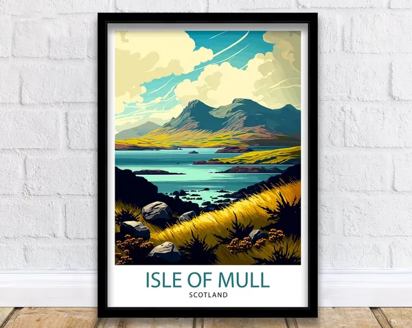 Isle Of Mull Scotland Travel Poster, Home Decor