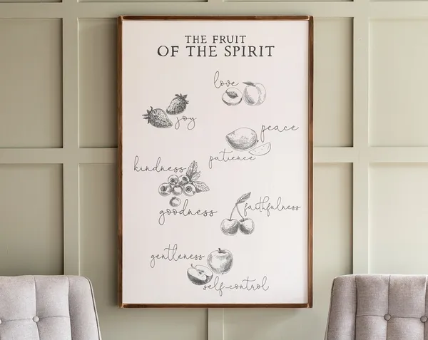 Fruit of the Spirit Galatians 5:22 Scripture Art Print