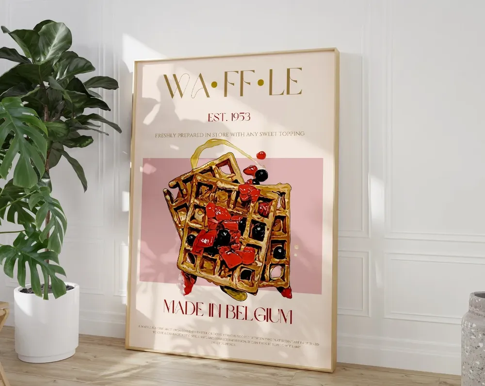 Waffle Print Food Art Exhibition Poster