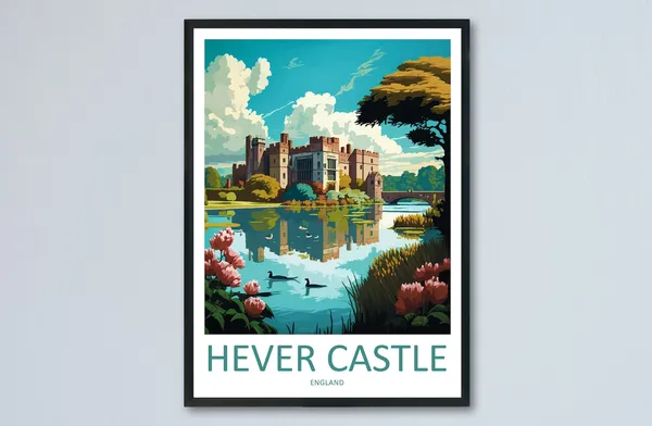 Hever Castle Travel Poster, England Wall Art
