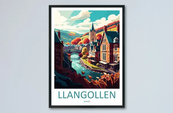 Llangollen Travel Poster, Wales Wall Art