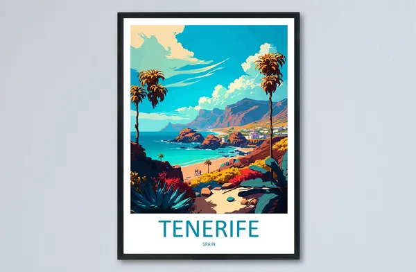 Tenerife Travel Print Spain Gift Art Lovers Poster