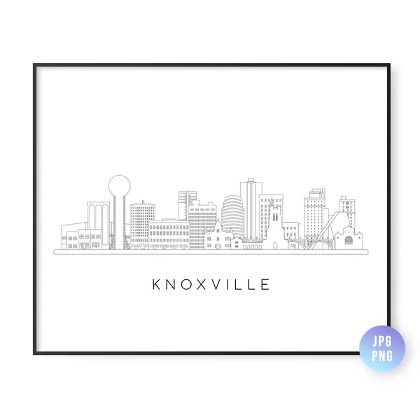 Knoxville Skyline Line Art Travel Poster