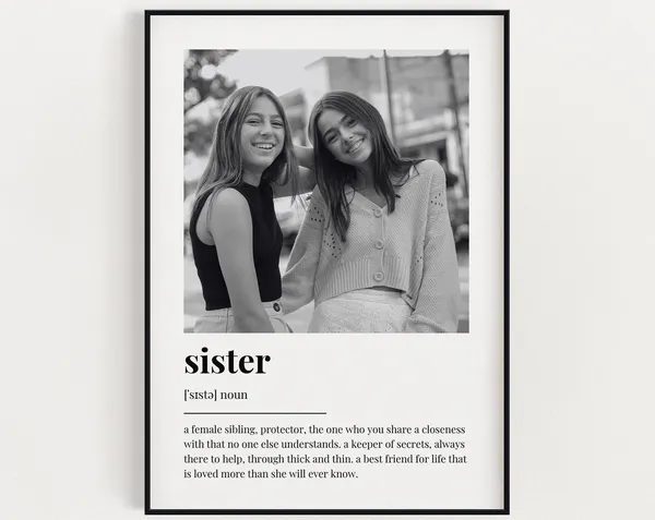 Personalised Sister Definition Quote Wall Art