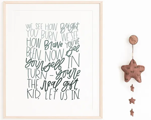 Encanto All Of Me Lyrics Print, Nursery Decor