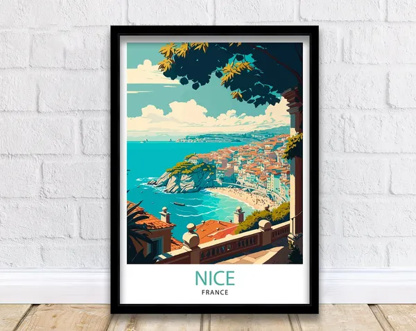 Nice, France Travel Poster, French Riviera Decor