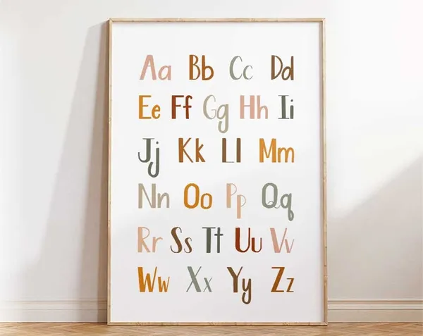 Alphabet Nursery Classroom Kids Educational Poster Print